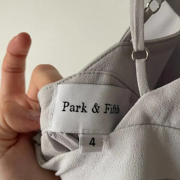 Park & Fifth Rosewood Halter Maxi Dress Dove Grey Size 4 - Picture 14 of 15